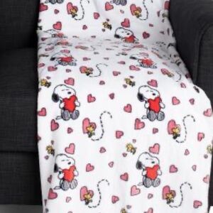 Peanuts Snoopy and Woodstock Heart Blanket